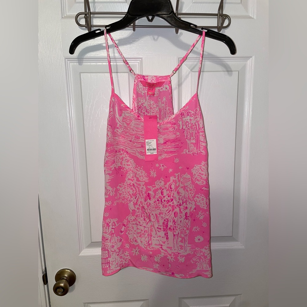 NWT Lilly Pulitzer Dusky Top in Pink Sorbet Pop Up Skinny Dippin